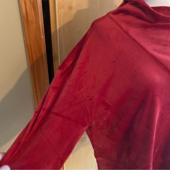 RBX • Velour Cowlneck Boxy Fit Sweatshirt in Red - Picture 13 of 14